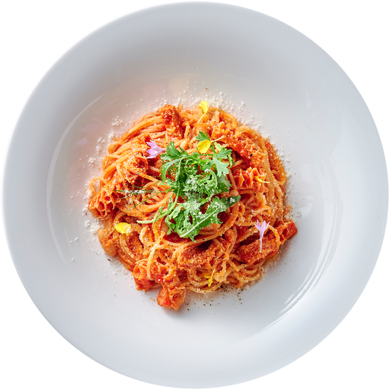 トリッパと白インゲン豆のトマトパスタ