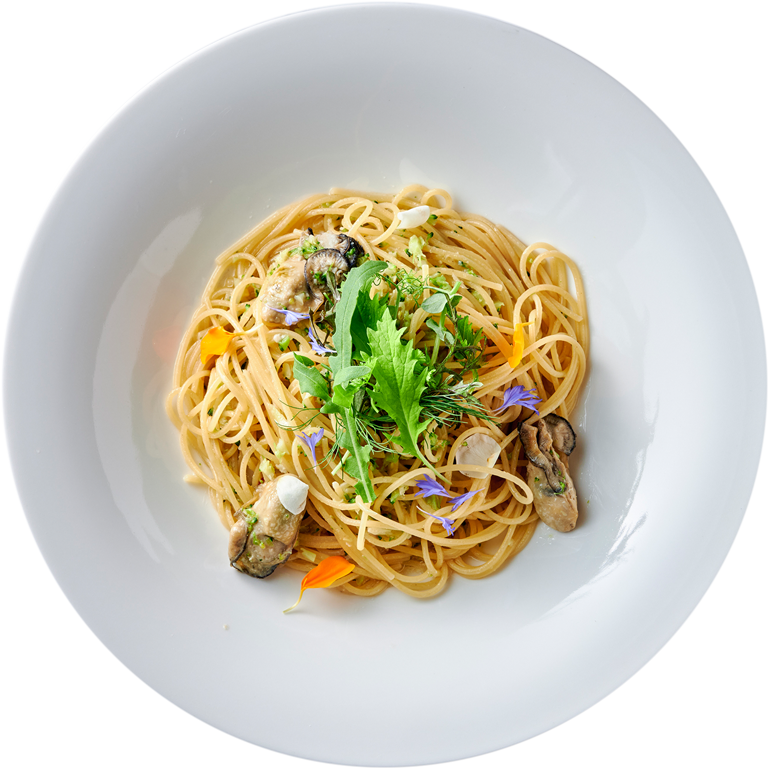 牡蠣とブロッコリーのオイルパスタ