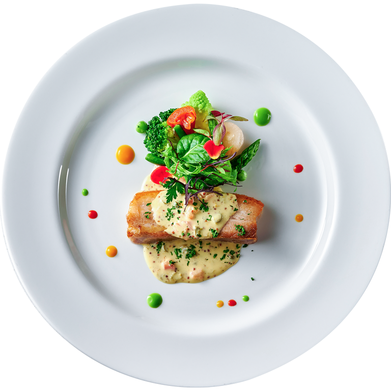 豚肉のコンフィ 香草のクリームソース