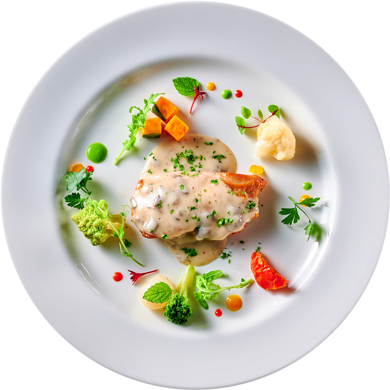 鶏肉のロースト きのこのクリームソース