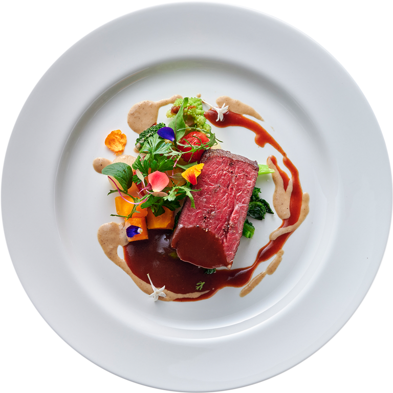 アンガス牛のロースト ポルチーニのクリームソース